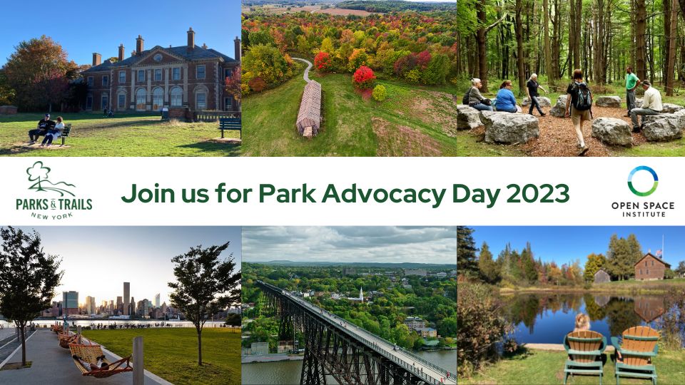 Join Us for Park Advocacy Day 2023 Banner with photos of parks